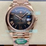 Super Clone Gain Weight Rolex Day-Date 1:1 ARF 3255 Rose Gold Black Ombré Dial Watch 